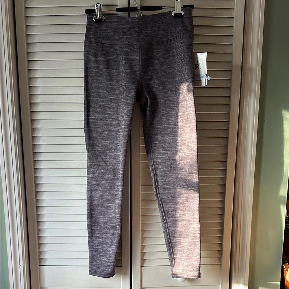 Marled purple fleece Athleta Girl leggings
